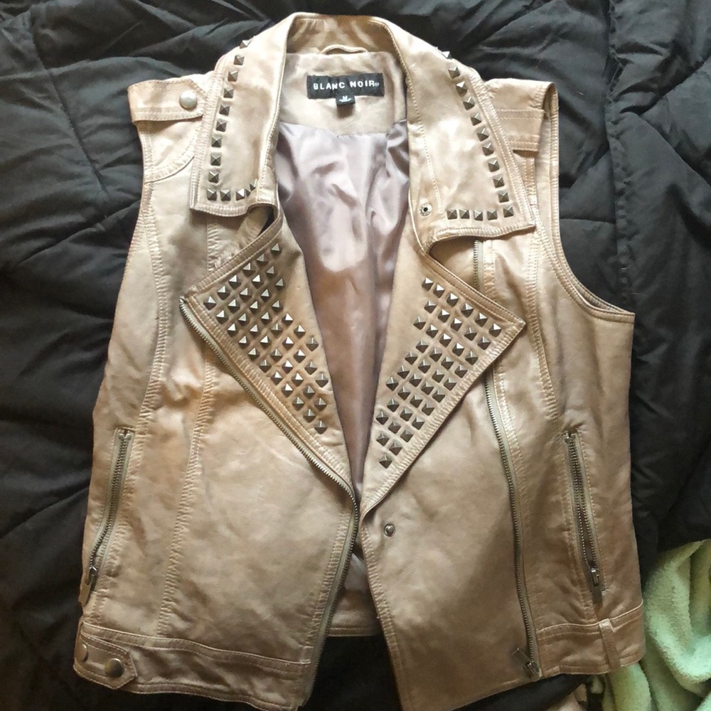 blanc noir studded vest